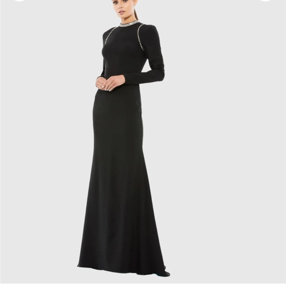 Mac Duggal Dresses & Skirts - Mac Duggal Black Evening Gown with Embellished Neckline